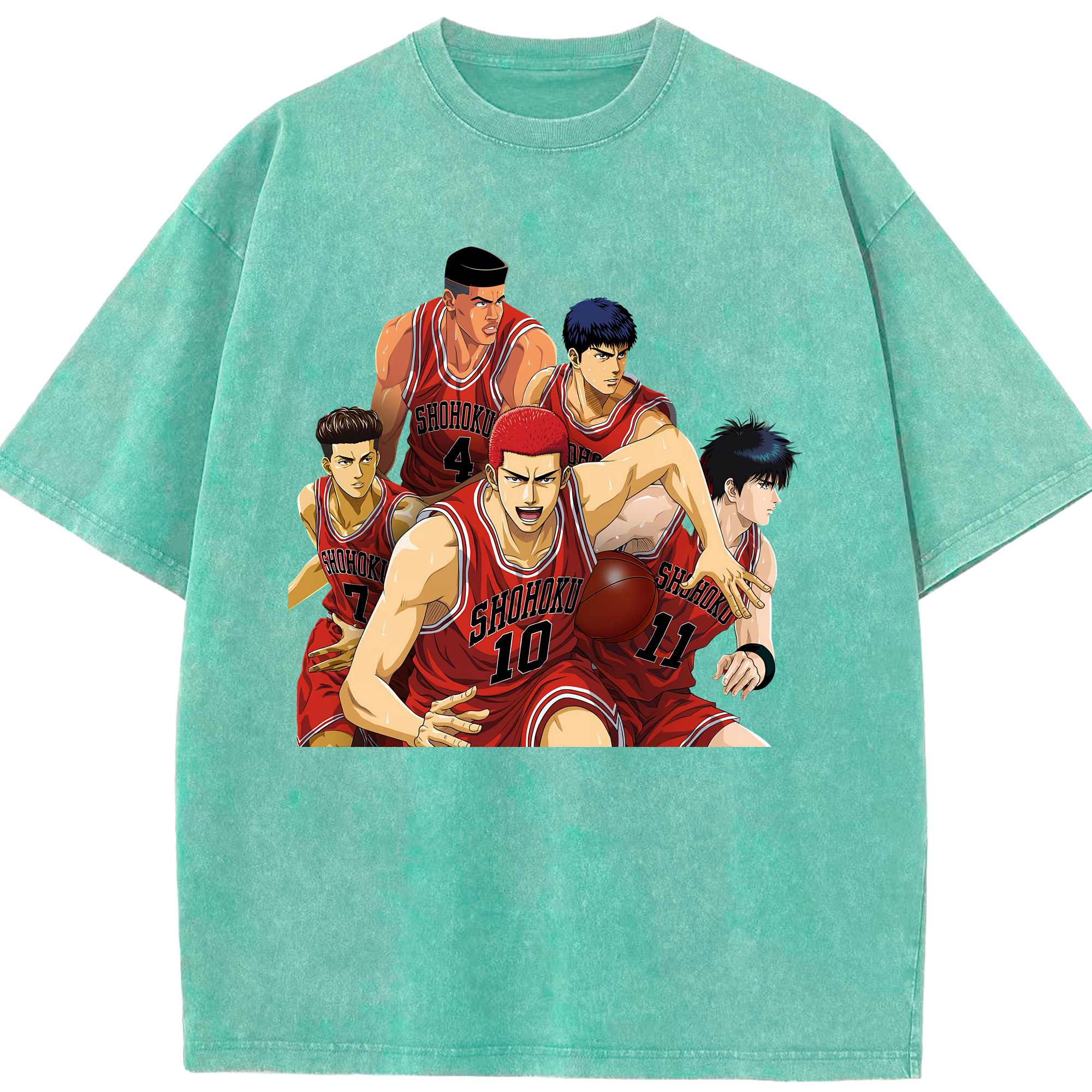 （画像用） SLAM DUNK／スラムダンク 綿100% ヴィンテージ風 半袖Tシャツ（フロントプリント）